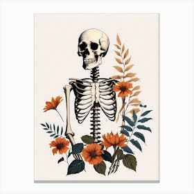Floral Skeleton Botanical Anatomy (12) Canvas Print