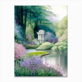 Bodnant Garden, 1, United Kingdom Pastel Watercolour Canvas Print