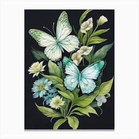 Butterflies And Flowers Canvas Print