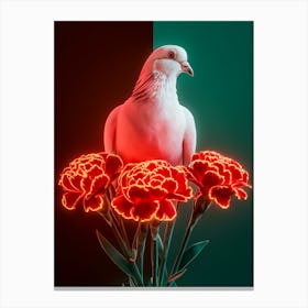 Dove With Flowers 1 Canvas Print