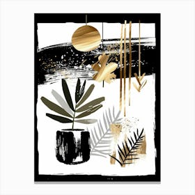 Gold And Black Abstract Painting 102 Canvas Print