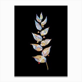 Stained Glass Twistedstalk Mosaic Botanical Illustration on Black n.0267 Canvas Print