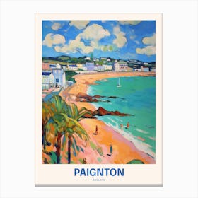 Paignton England 2 Uk Travel Poster Canvas Print