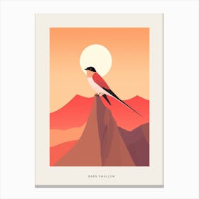 Minimalist Barn Swallow 2 Bird Poster Canvas Print