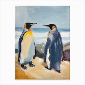 King Penguin Boulders Beach Simons Town Colour Block Painting 1 Canvas Print