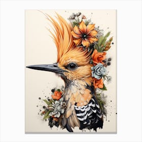 Bird With A Flower Crown Hoopoe 3 Canvas Print
