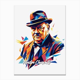 Winston Churchill 03 Portrait WPAP Pop Art Canvas Print