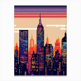 Pixelated New York City Skyline Canvas Print