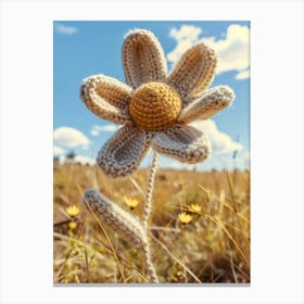 Daisies Knitted In Crochet 2 Canvas Print