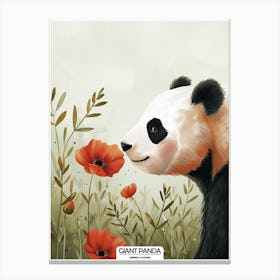 Giant Panda Picking Berries Poster 3 Canvas Print