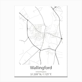 Wallingford Center,United States Minimalist Map Stampe su tela