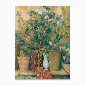 Potted Plants On A Window Sill Canvas Print