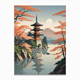 Miyajima Island Japan Vintage Travel Art (8) Canvas Print