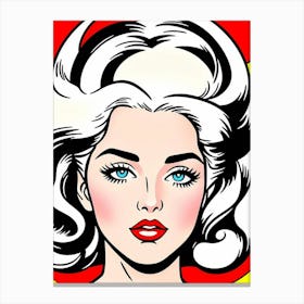 Halftone Beauty: A Tribute to Retro Elegance Pop Art Canvas Print