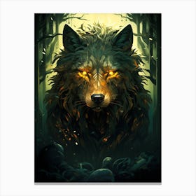 Wolf In The Woods Canvas Print