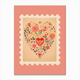 Floral Heart Stamp Canvas Print
