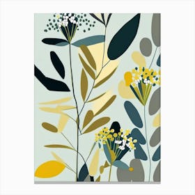 Wild Quinine Wildflower Modern Muted Colours 2 Canvas Print