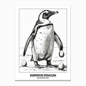 Penguin Balancing Eggs Poster 1 Canvas Print