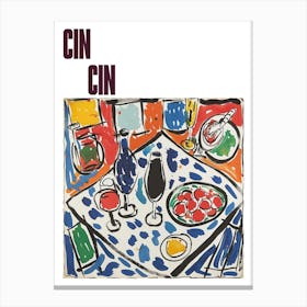Cin Cin Poster Summer Wine Matisse Style 5 Canvas Print