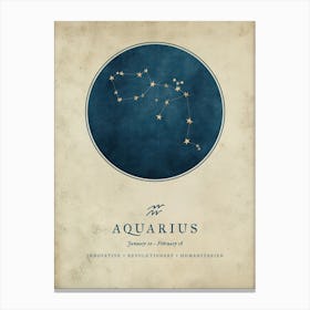 Astrology Constellation and Zodiac Sign of Aquarius  Canvas Print
