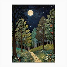 William Morris Moonlight In The Woods 85 Canvas Print