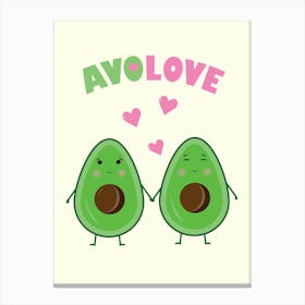 Avocado Love Valentine Couple Canvas Print