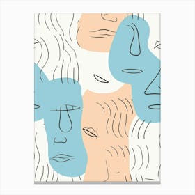 Minimalist Abstract Face Drawing 3 Canvas Print