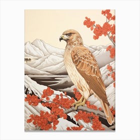 Bird Illustration Red Tailed Hawk 3 Canvas Print