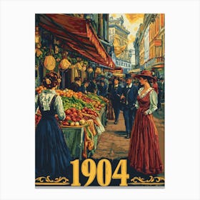 Aihrgdesign A Nostalgic Poster Of A Lively City Street Market 0f401653 E727 47f6 8e71 52dd54e7d62a 0 Canvas Print