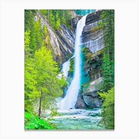 Icicle Creek Falls, United States Majestic, Beautiful & Classic Canvas Print