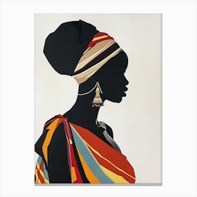 African Woman; Boho Minimalism 1 Canvas Print