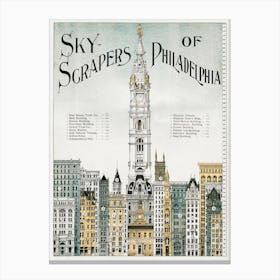 Sky Scrapers Of Philadelphia Vintage Canvas Print