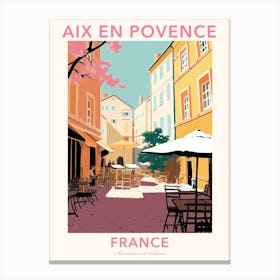 Aix En Povence, France, Flat Pastels Tones Illustration 1 Poster Canvas Print