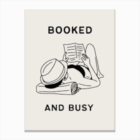 Booked and Busy | Vintage Retro Reading Bookish 4 Canvas Print