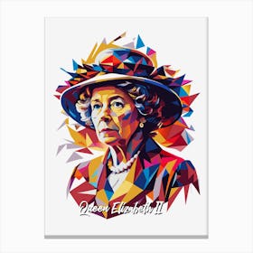 Queen Elizabeth II 01 Portrait WPAP Pop Art Canvas Print