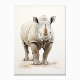 Simple Rhino Portrait 3 Canvas Print