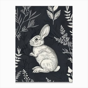 Mini Rex Rabbit Minimalist Illustration 4 Canvas Print