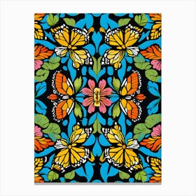 Butterflies Fabric Canvas Print