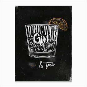 Gin and Tonic Chalk Cocktail Canvas Print