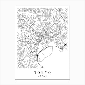 Tokyo Japan Street Map Minimal Canvas Print