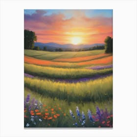 Sunset In The Field 18 Canvas Print