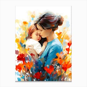 Nurturing Hearts A Mothers Embrace Canvas Print