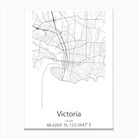 Victoria,Canada Minimalist Map Canvas Print