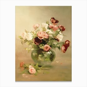 Roses In A Vase 2 Canvas Print