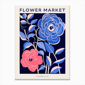Blue Flower Market Poster Camellia 2 Canvas Print