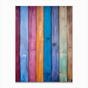 Colorful Wooden Planks Canvas Print