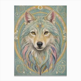 Wolf In Pastel Canvas Print