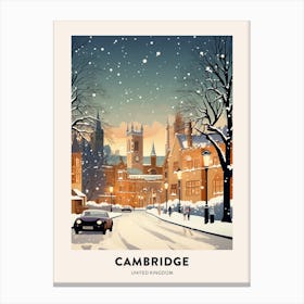 Winter Night  Travel Poster Cambridge United Kingdom 1 Canvas Print