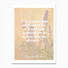 Art Quote By Henry Ward Beecher Canvas Print