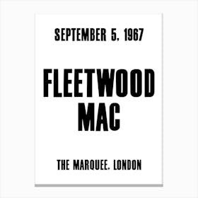 Fleetwood Mac 1967 Concert Poster Canvas Print